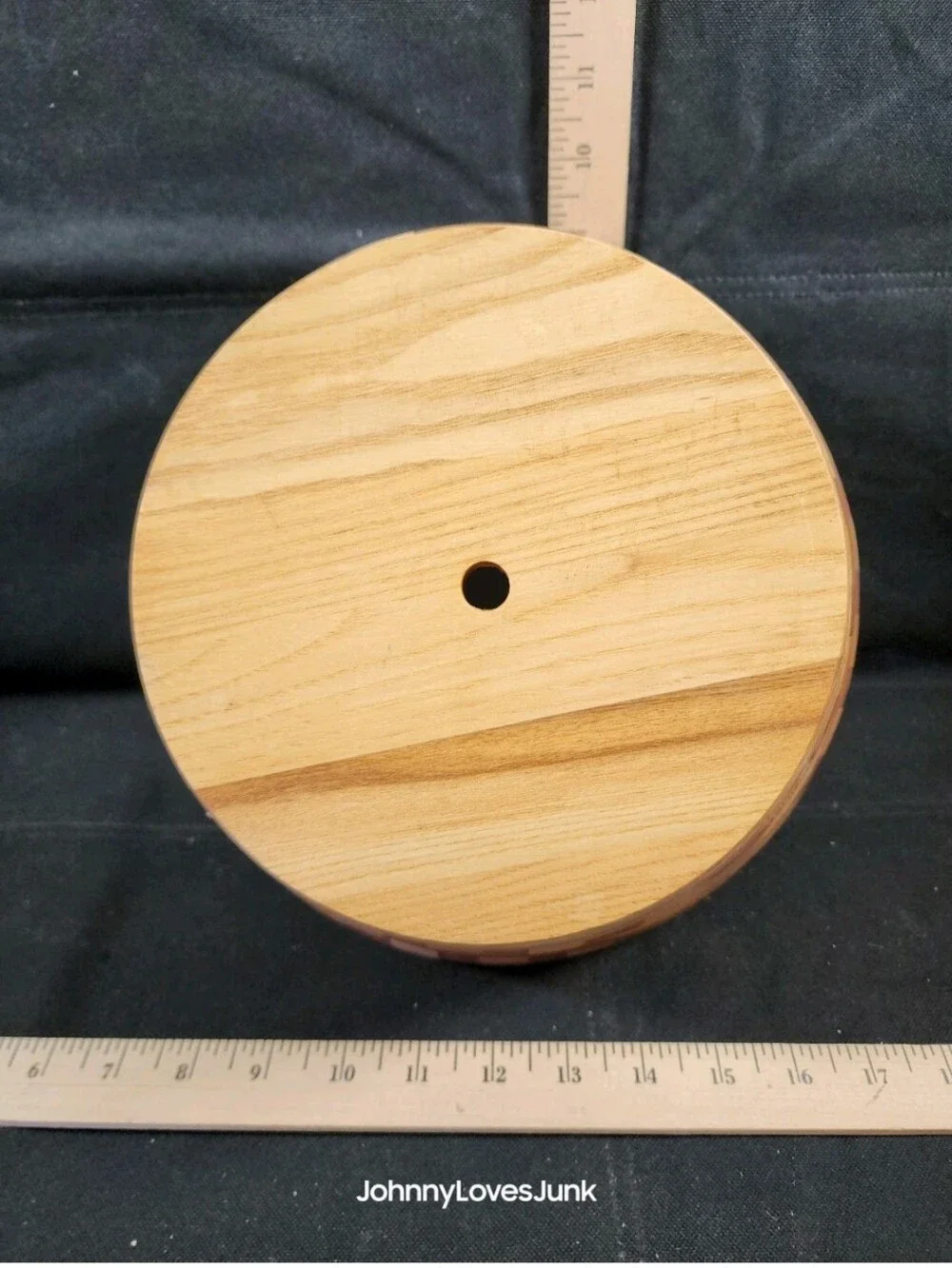 Vintage Large Segmented Hand-Turned Wood Salad Bowl MCM